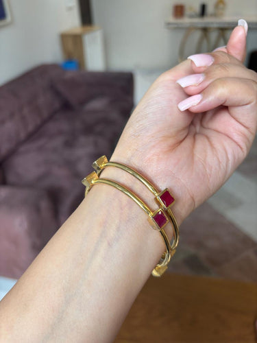 Ruby Square Bangle